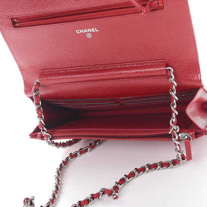 Chanel Caviar Quilted Wallet On Chain WOC Dark Pink 5 of 9