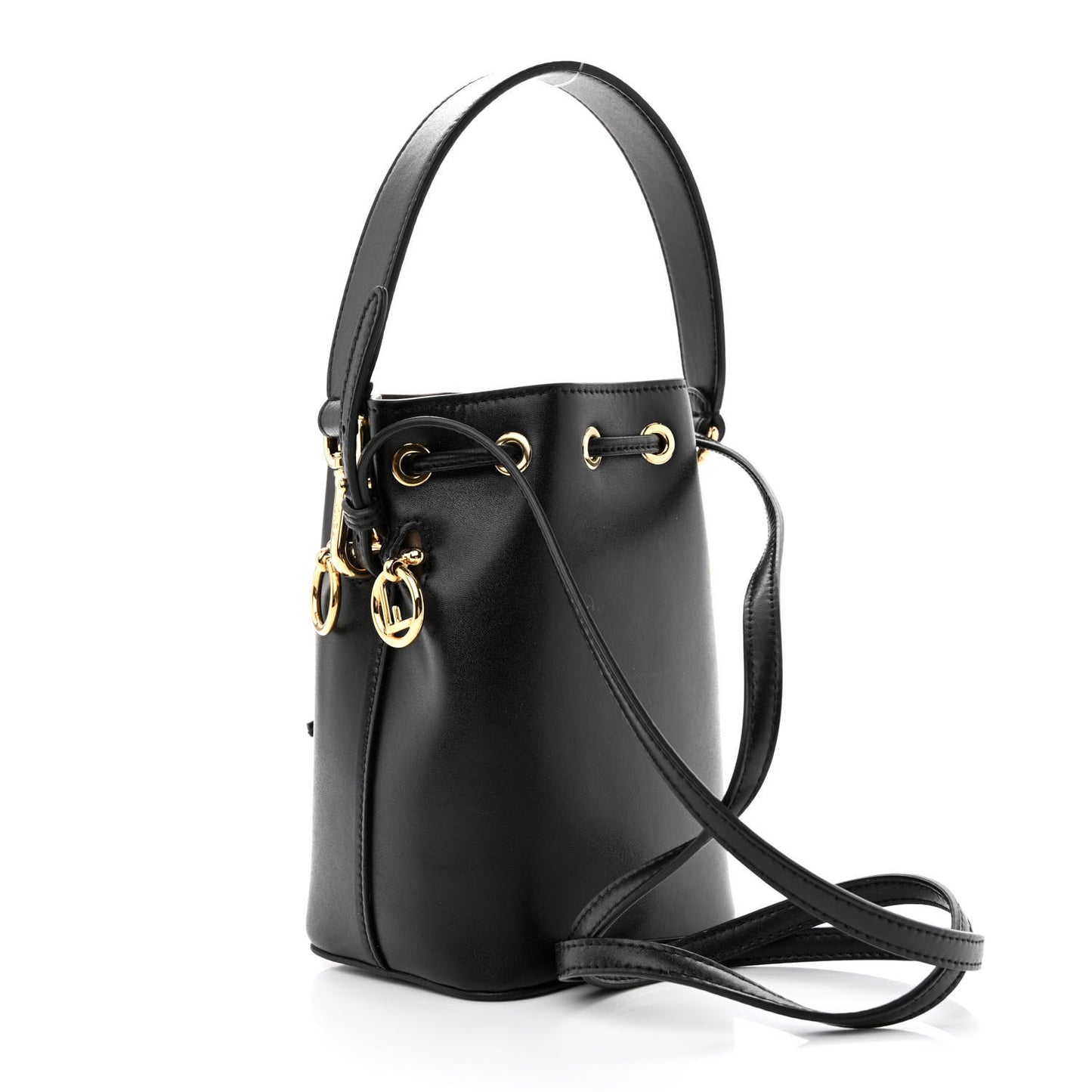 Vitello Liberty Lucido F is Fendi Mini Mon Tresor Bucket Bag Black