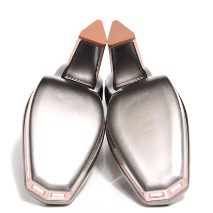 Saint Laurent Metallic Calfskin Mirror Heel Pumps 37 Anthracite 11 of 12