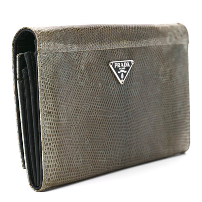 Prada Lizard Continental Wallet Multicolor 3 of 13