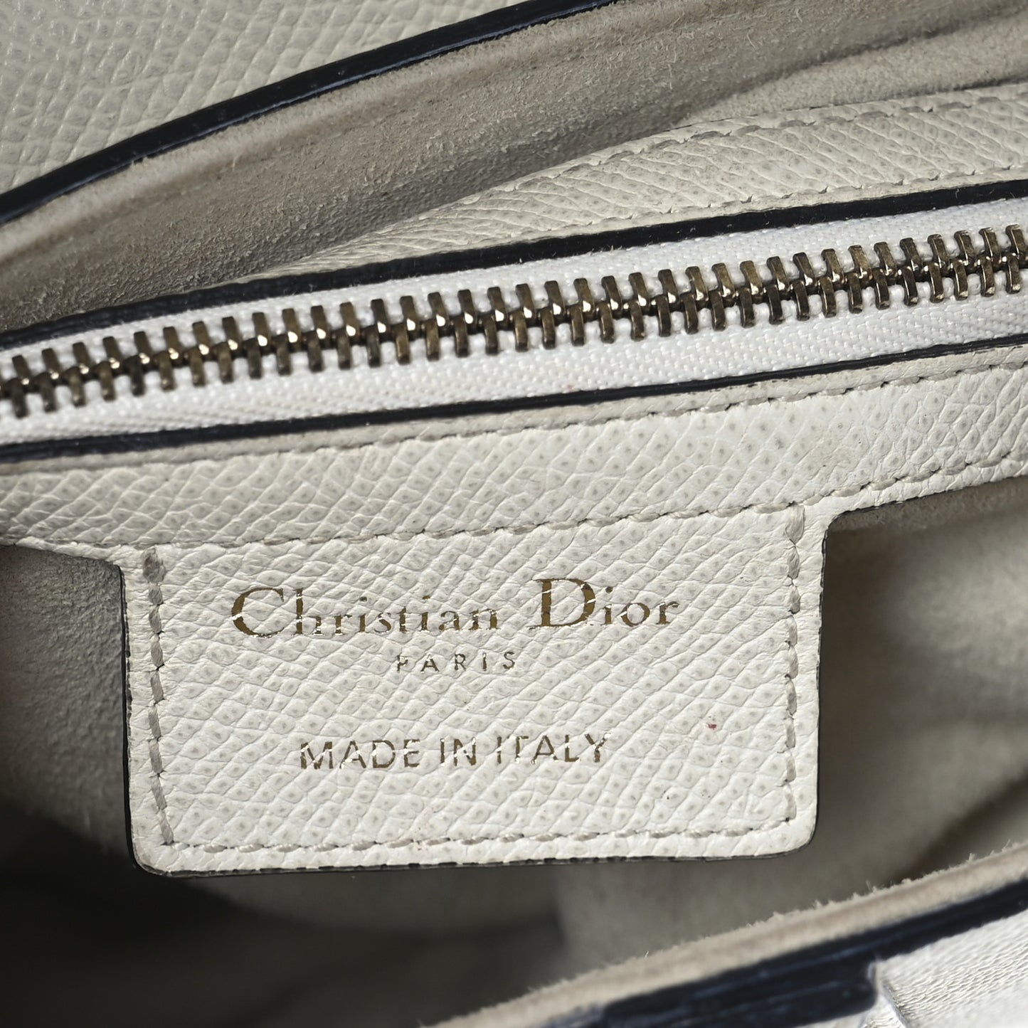 Grained Calfskin Saddle Bag White