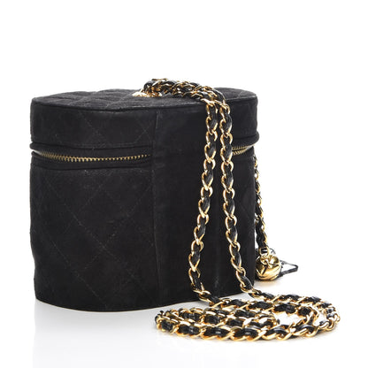 Chanel Suede Quilted CC Tassel Shoulder Bag Black 3 of 8