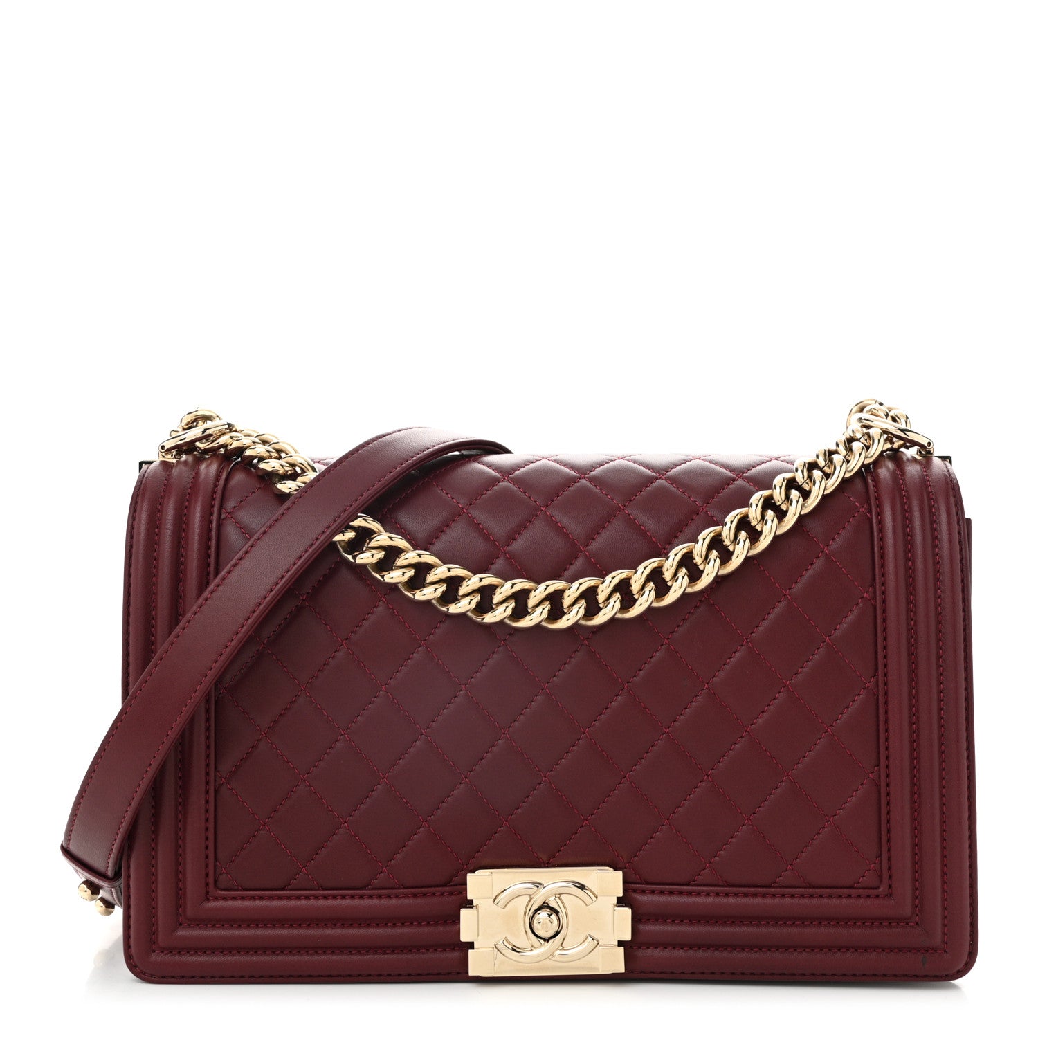 Chanel Lambskin Quilted New Medium Boy Flap Dark Red 1 of 13