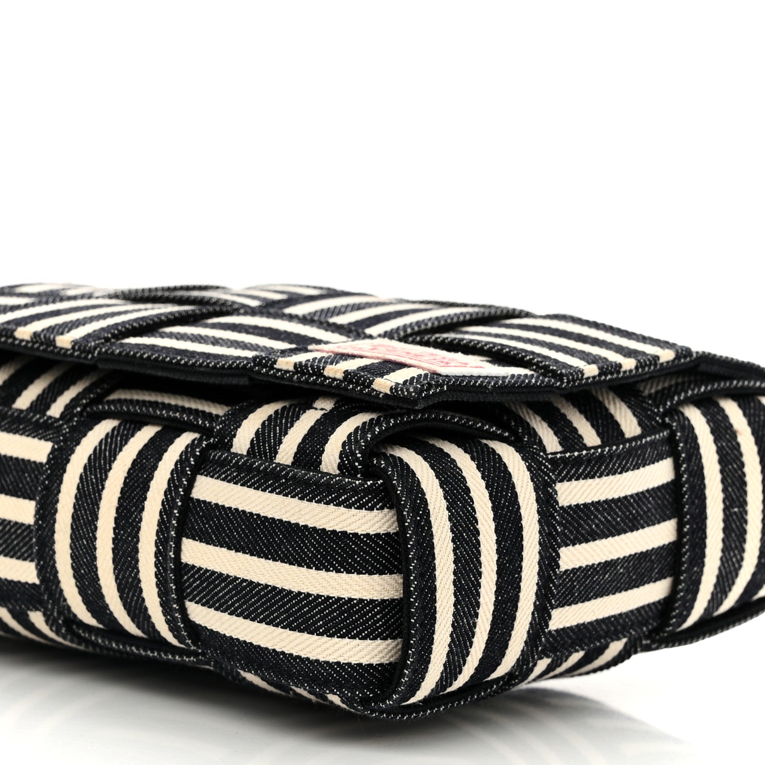 Bottega Veneta Denim Maxi Intrecciato Padded Cassette High Frequency Crossbody Bag Navy White Black 10 of 13
