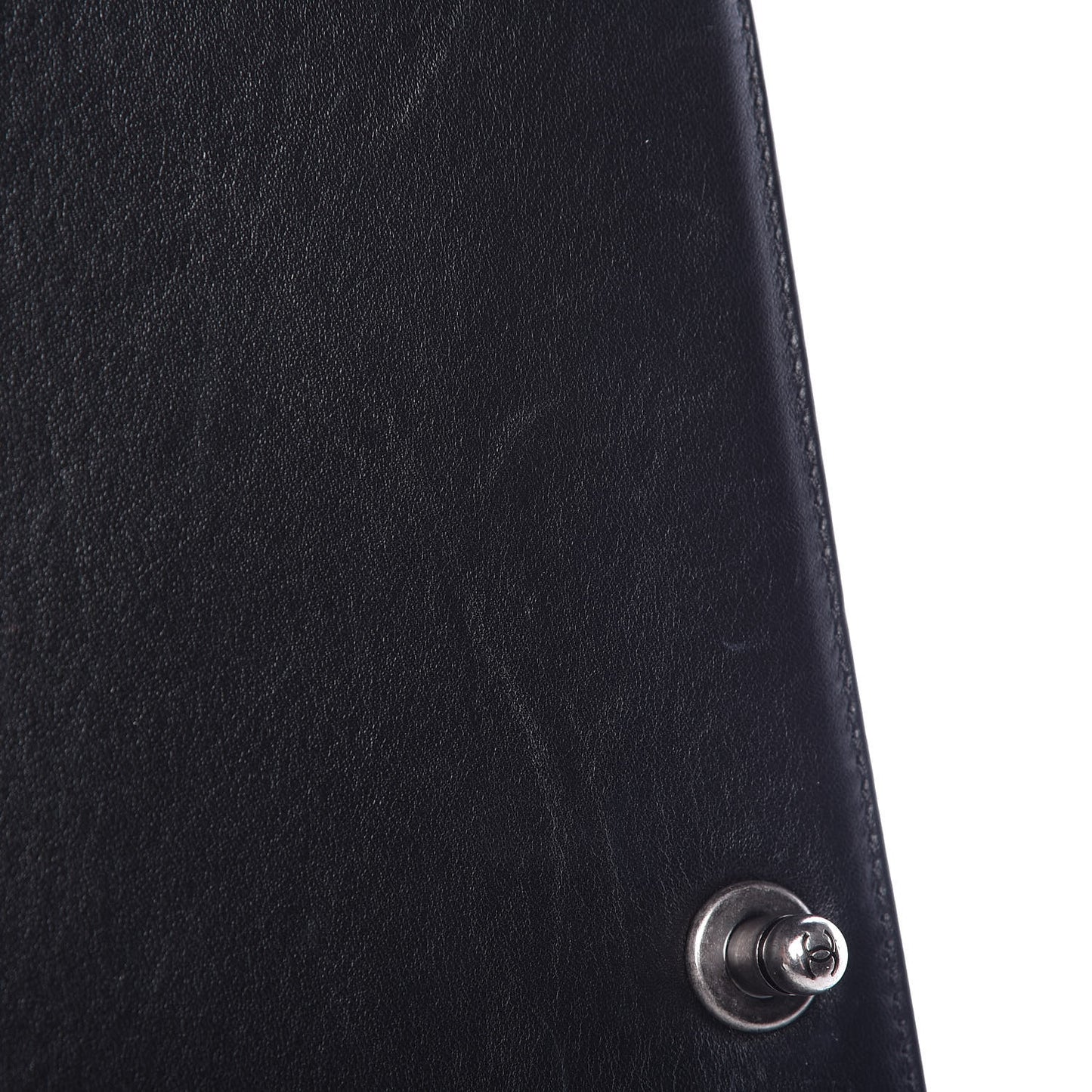 Lambskin Quilted Large Boy Flap Black