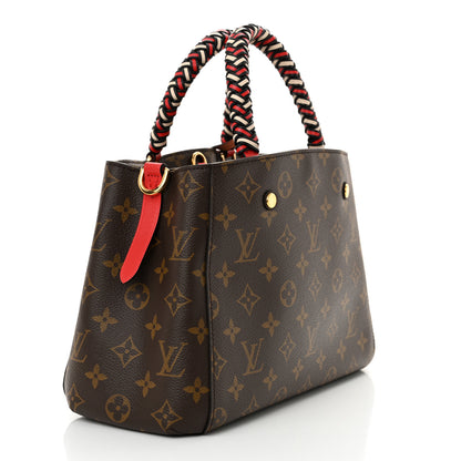 Louis Vuitton Monogram Braided Montaigne BB Coquelicot Creme Safran Peach 3 of 11
