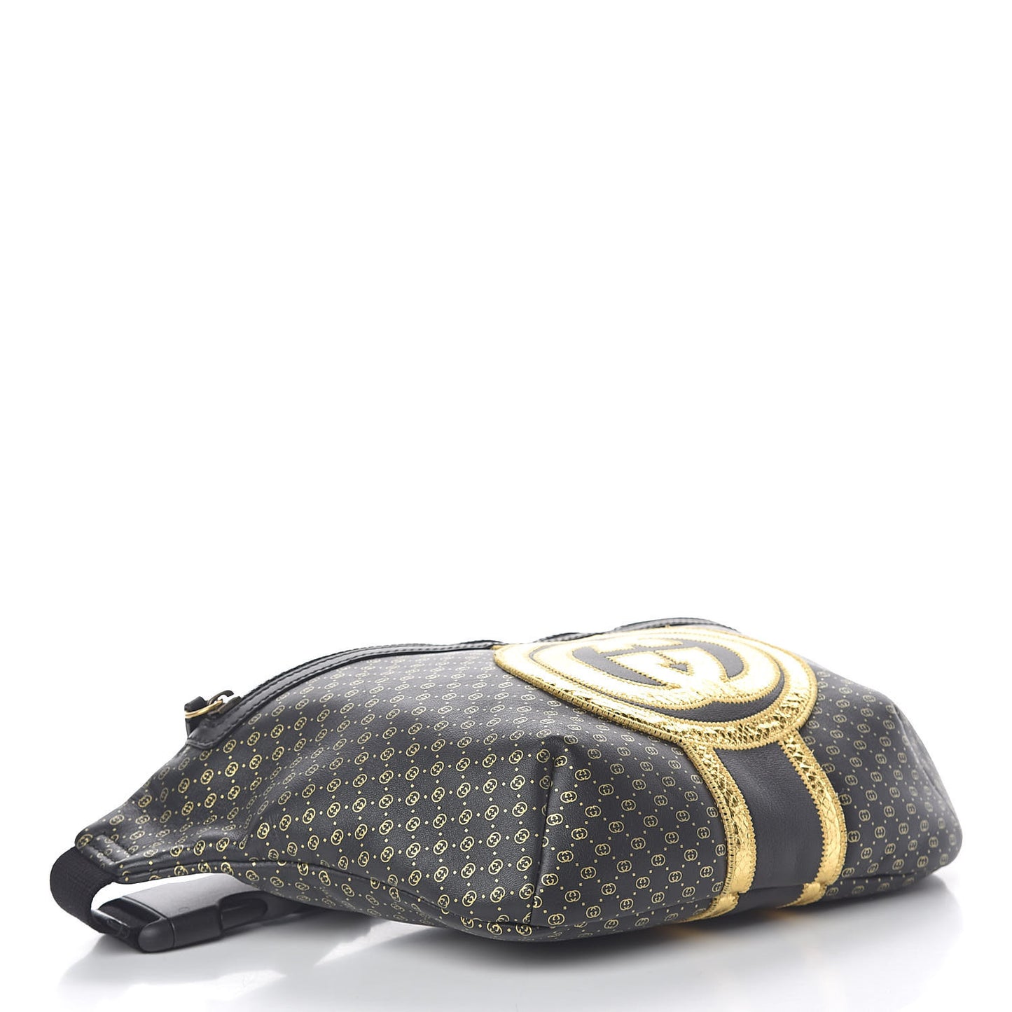 X DAPPER DAN Calfskin Laminated Ayers GG Micro Monogram Mens Belt Bag Black