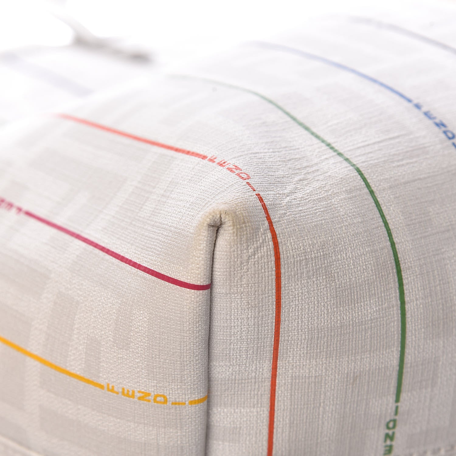 Fendi Zucca Spalmati Striped Medium Roll Tote White Multicolor 18 of 19
