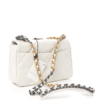 Chanel Goatskin Quilted Medium 19 Flap White 2 of 10