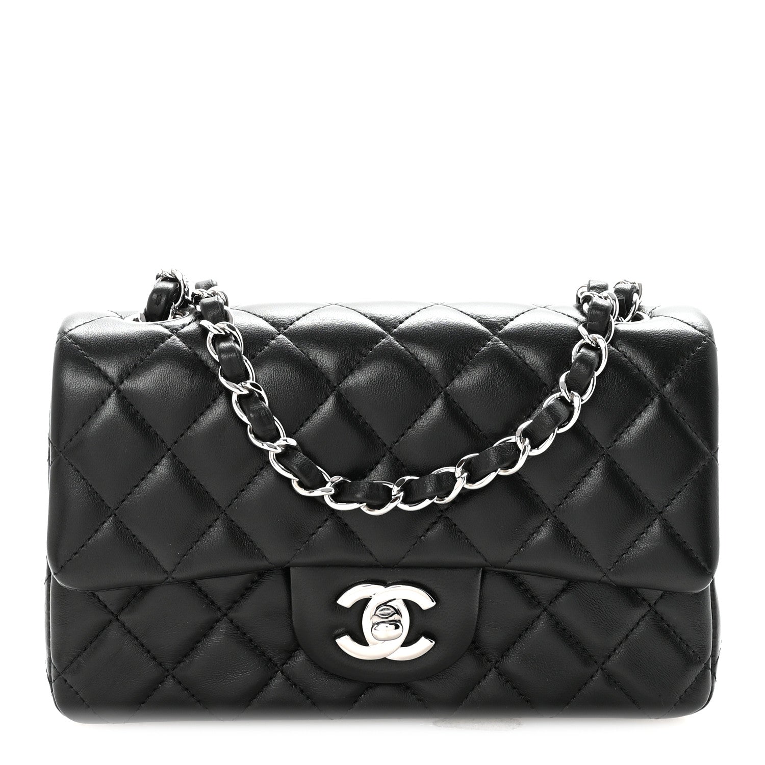 Chanel Lambskin Quilted Mini Rectangular Flap Black 1 of 11