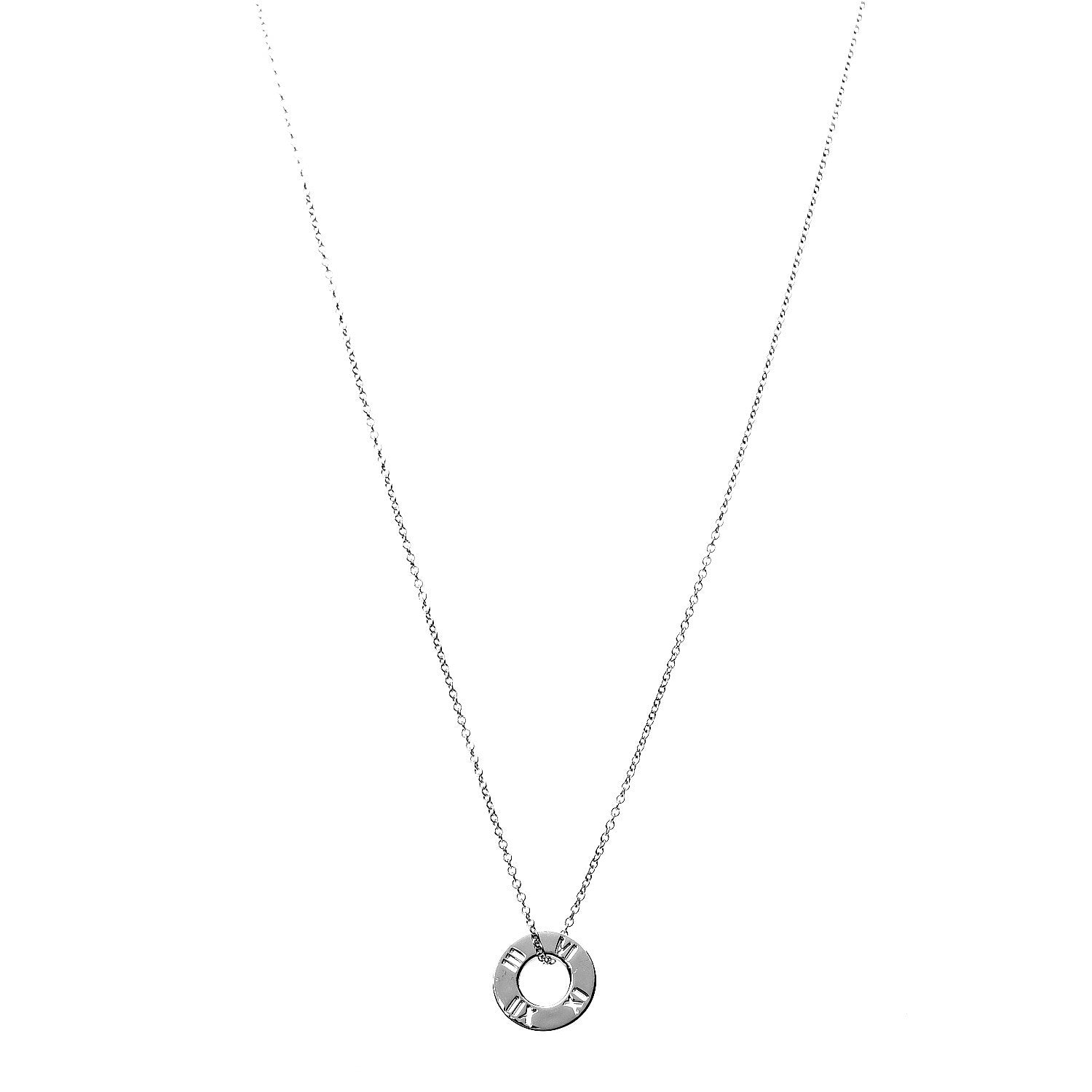 Tiffany Sterling Silver Atlas Pendant Necklace 1 of 7