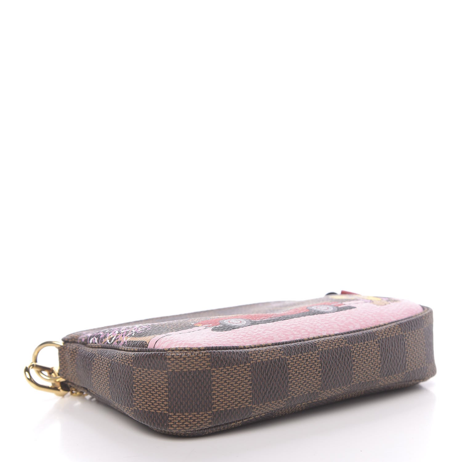 Louis Vuitton Damier Ebene 2019 Christmas Animation Mini Pochette Accessories Red 4 of 8