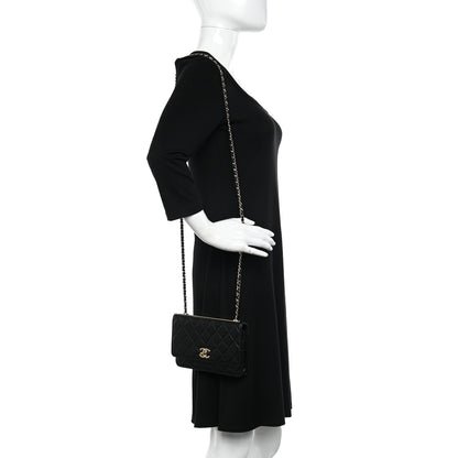 Chanel Lambskin Quilted Trendy CC Wallet On Chain WOC Black 2 of 14