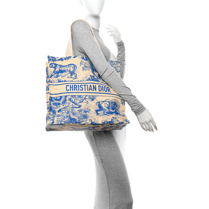 Christian Dior Straw Dioriviera Tote Blue 2 of 10