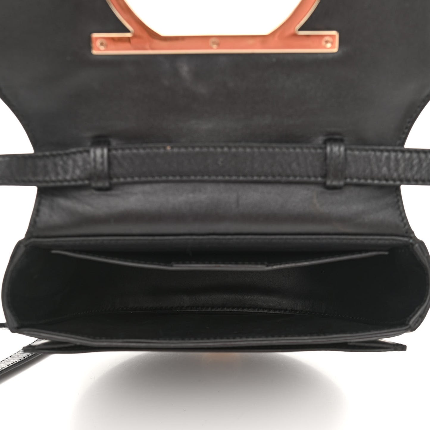 Calfskin Small Vela Flap Bag Black