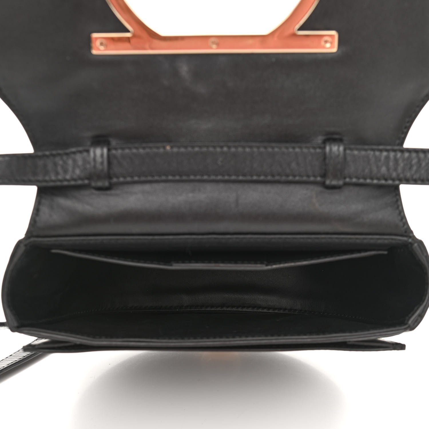 Salvatore Ferragamo Calfskin Small Vela Flap Bag Black 5 of 12