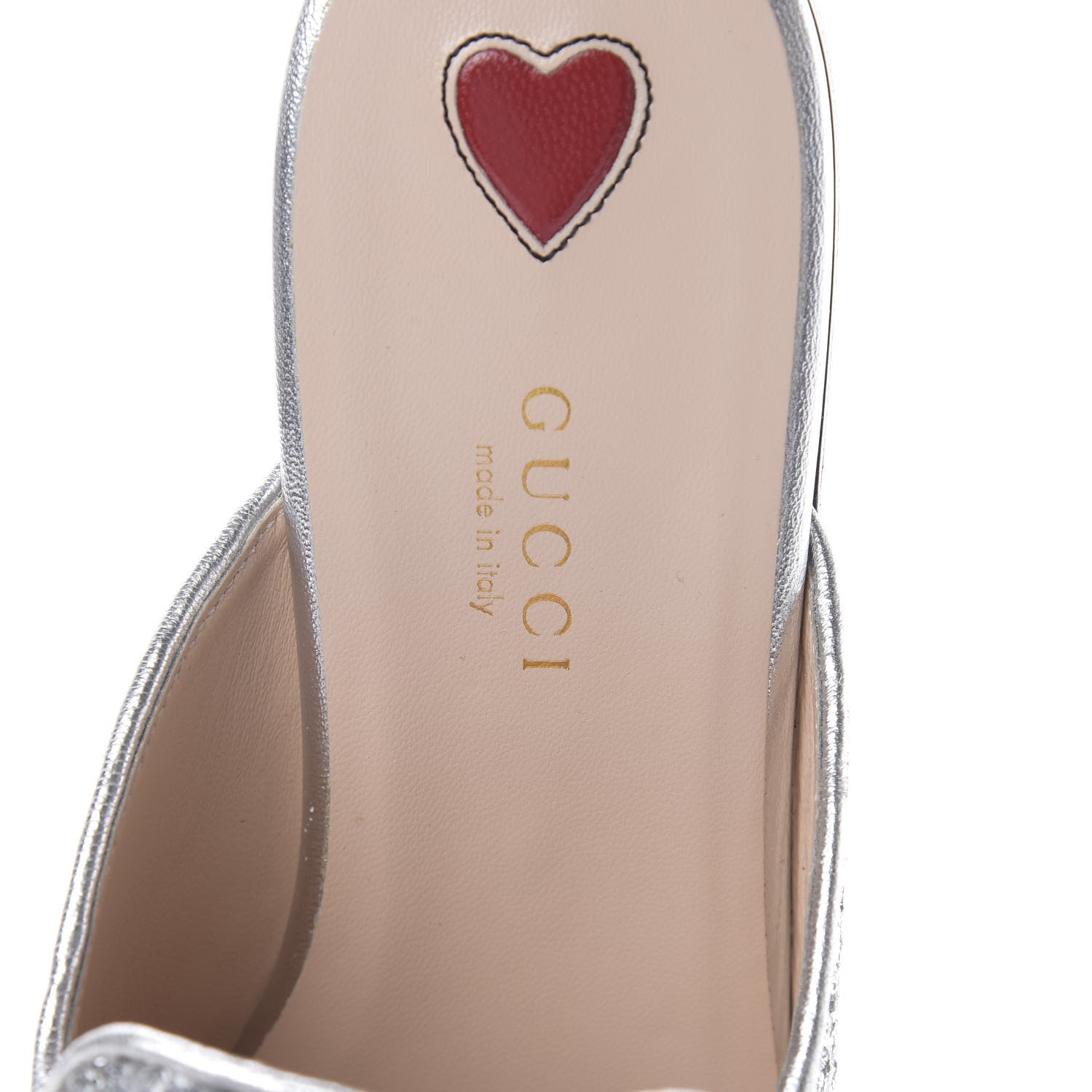 Gucci Glitter Womens Princetown Slippers 37.5 Silver 5 of 10