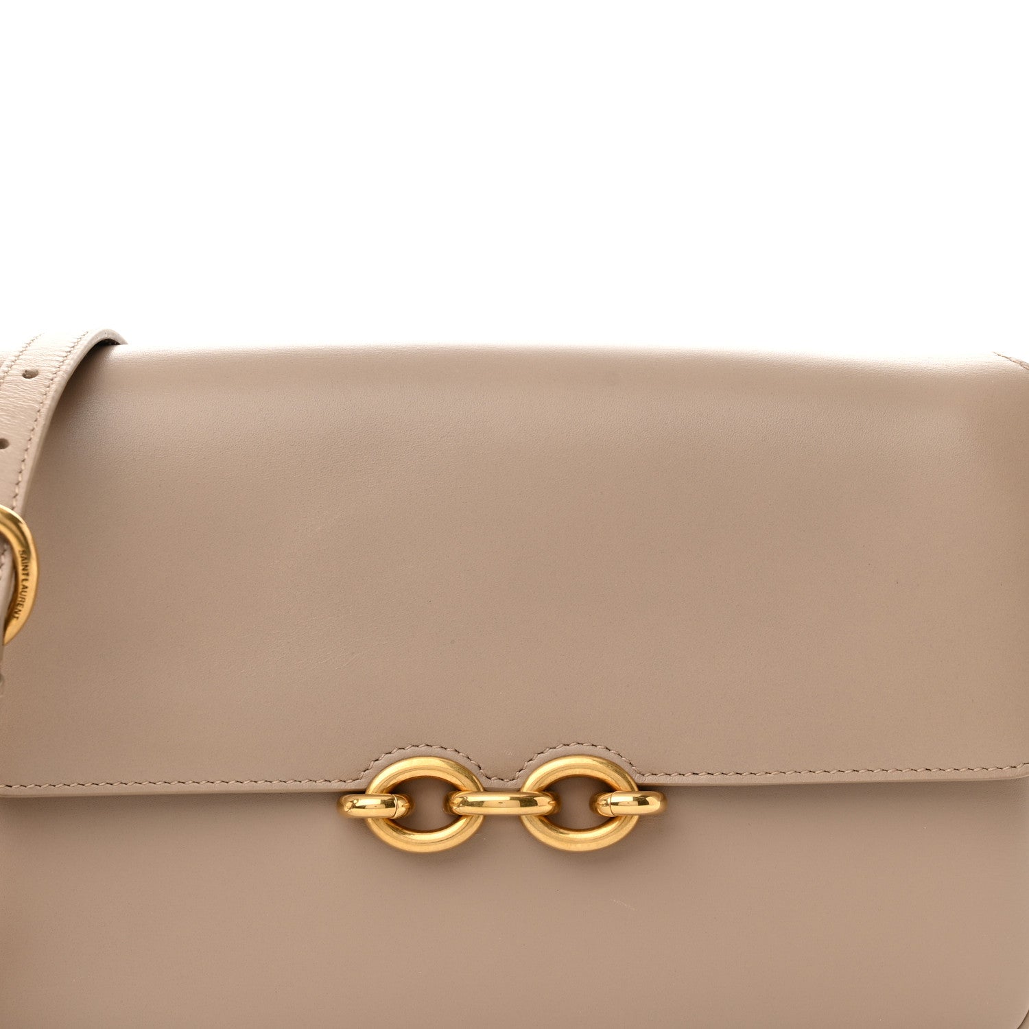 Saint Laurent Smooth Calfskin Le Maillon Satchel Dark Beige 9 of 11