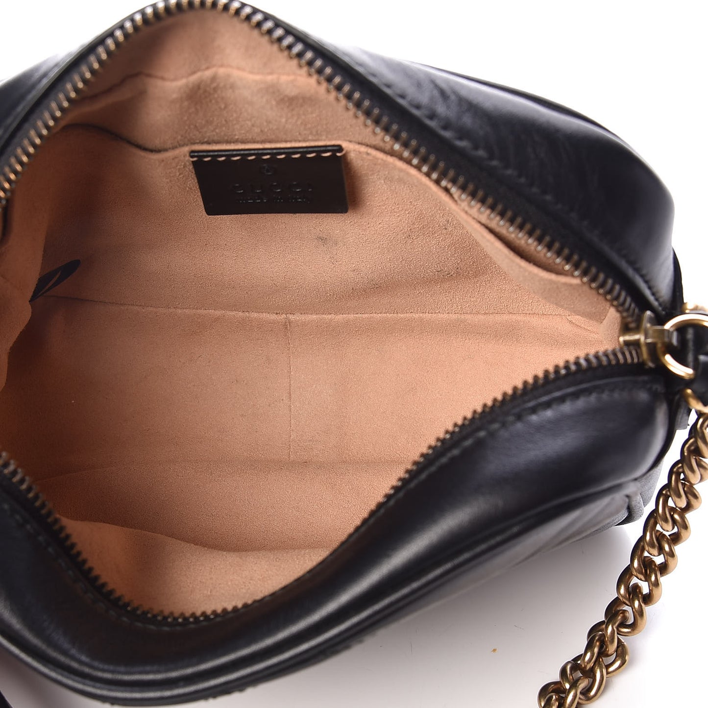 Calfskin Matelasse Mini GG Marmont Chain Shoulder Bag Black