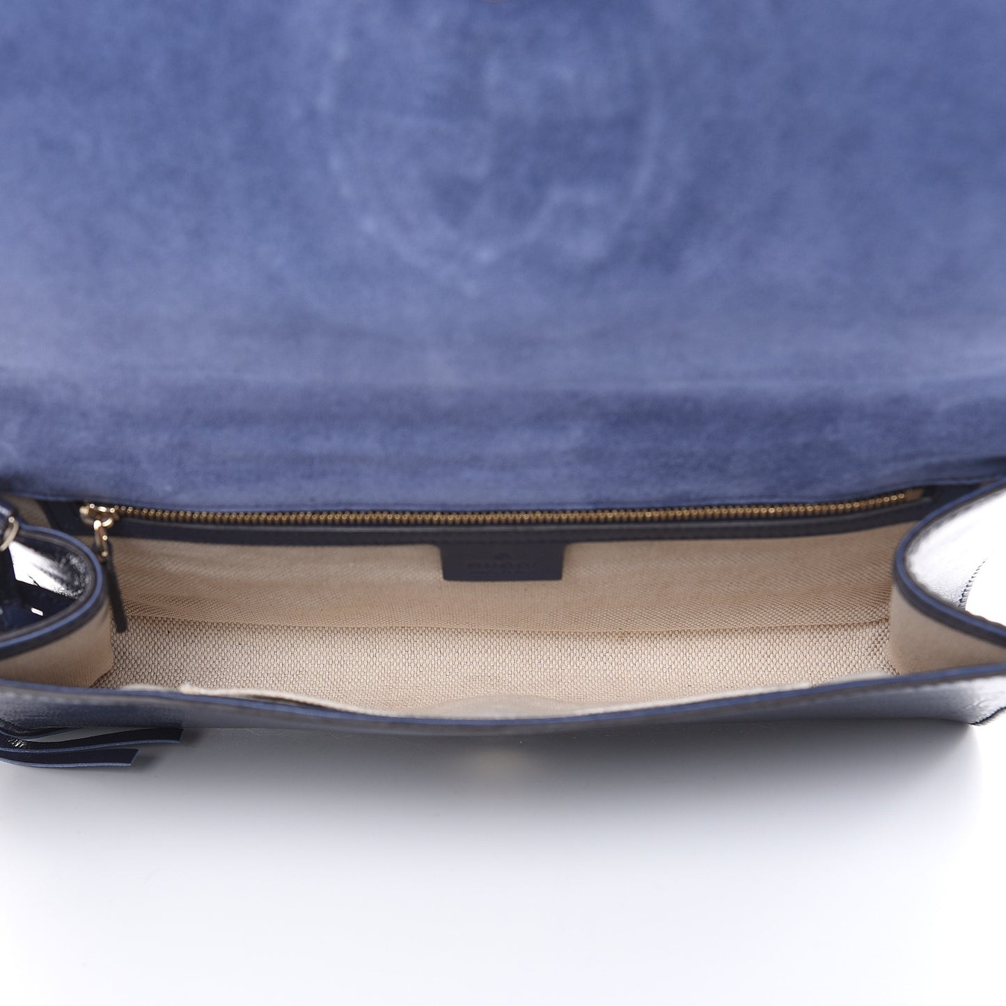 Soft Patent Medium Soho Clutch Uniform Blue