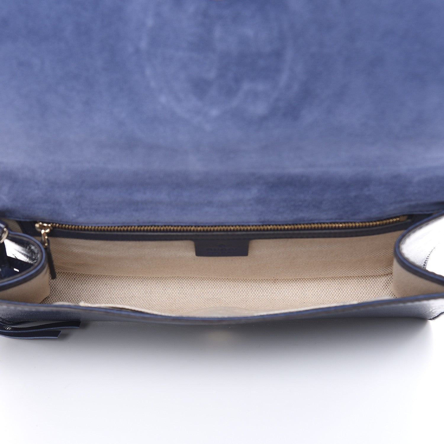 Gucci Soft Patent Medium Soho Clutch Uniform Blue 5 of 10