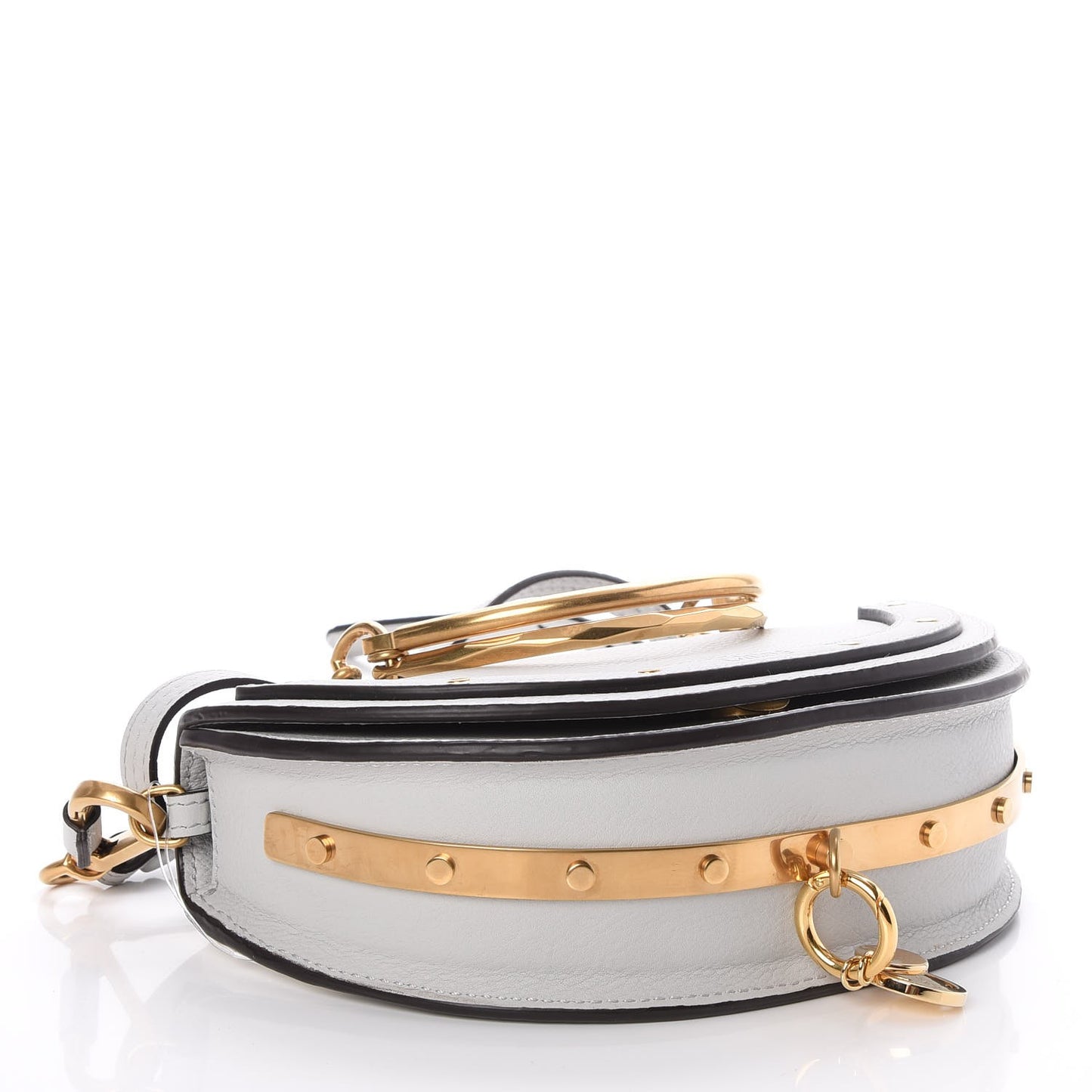 Calfskin Small Nile Bracelet Minaudiere Bag Airy Grey