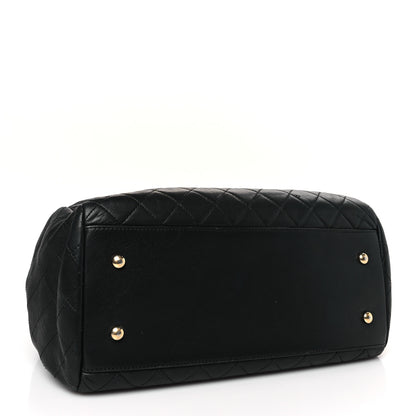 Chanel Lambskin Quilted Large Drawstring Bag Black 4 of 10