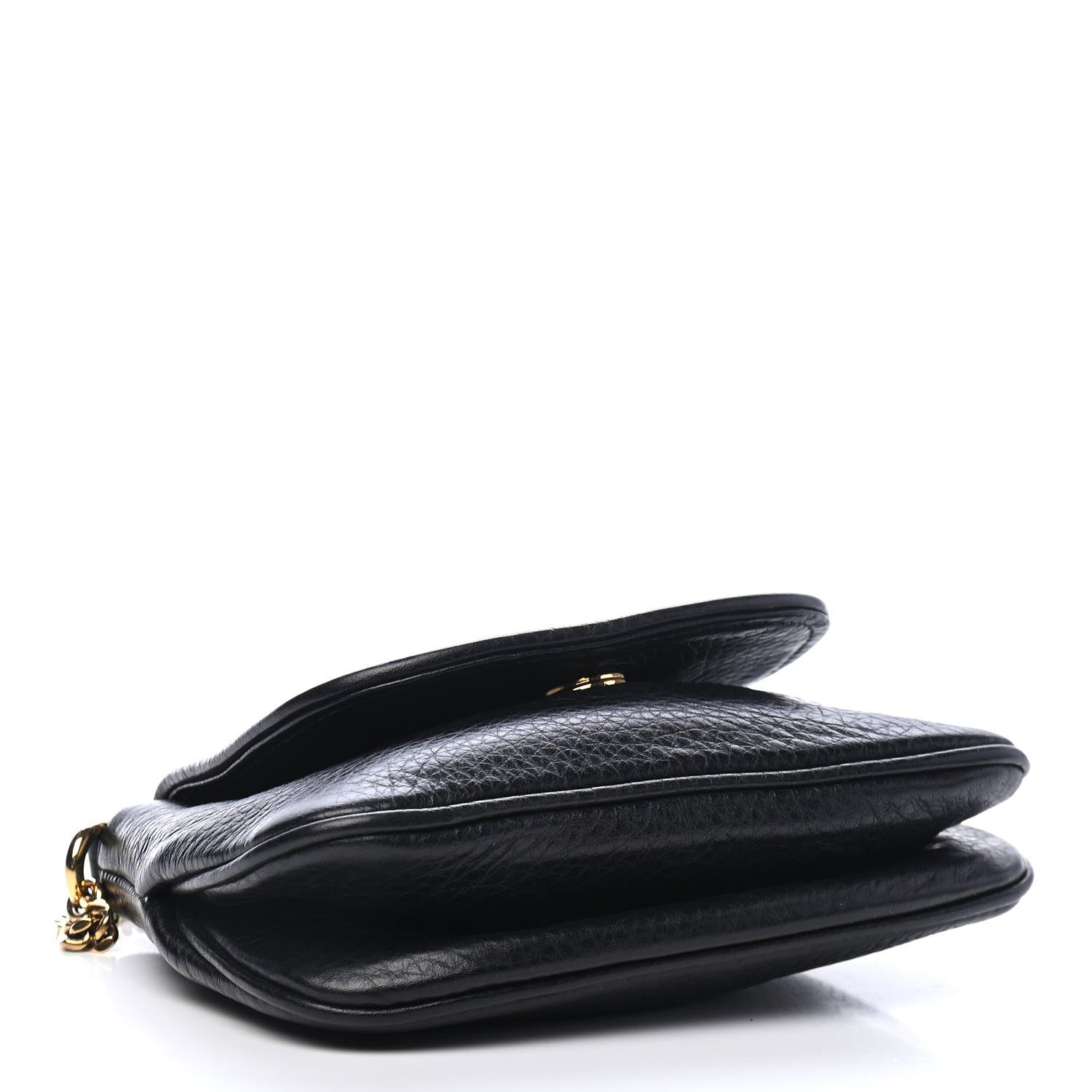 Gucci Pebbled Calfskin Small 1973 Chain Shoulder Bag Black 3 of 8
