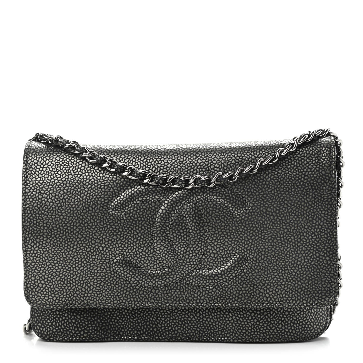 Chanel Caviar Timeless CC Wallet On Chain WOC Black 1 of 11