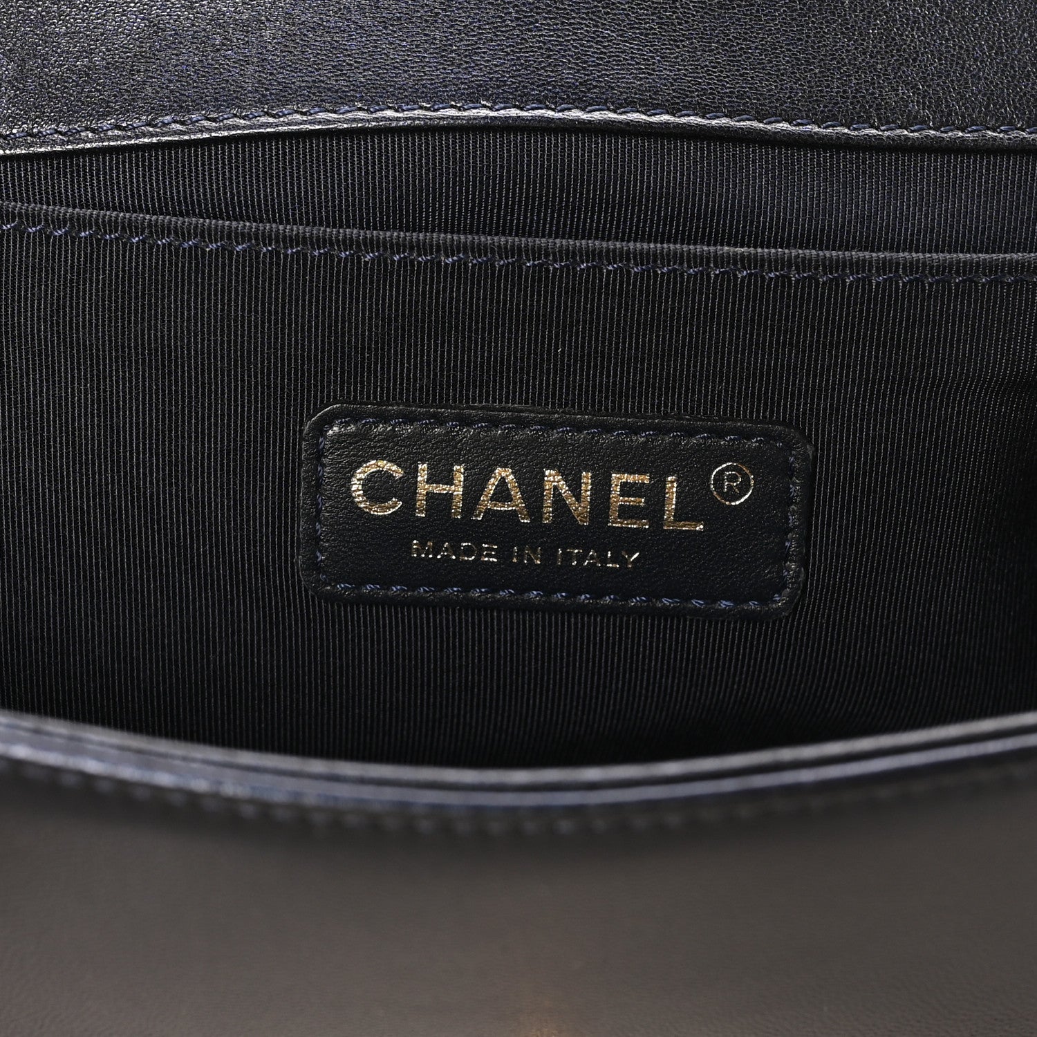 Chanel Lambskin Embossed Medium Boy Cube Flap Navy 6 of 11