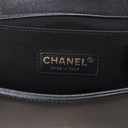 Chanel Lambskin Embossed Medium Boy Cube Flap Navy 6 of 11