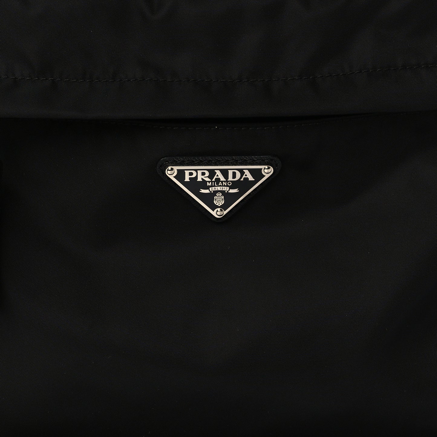 Tessuto Nylon Flat Flap Messenger Bag Black