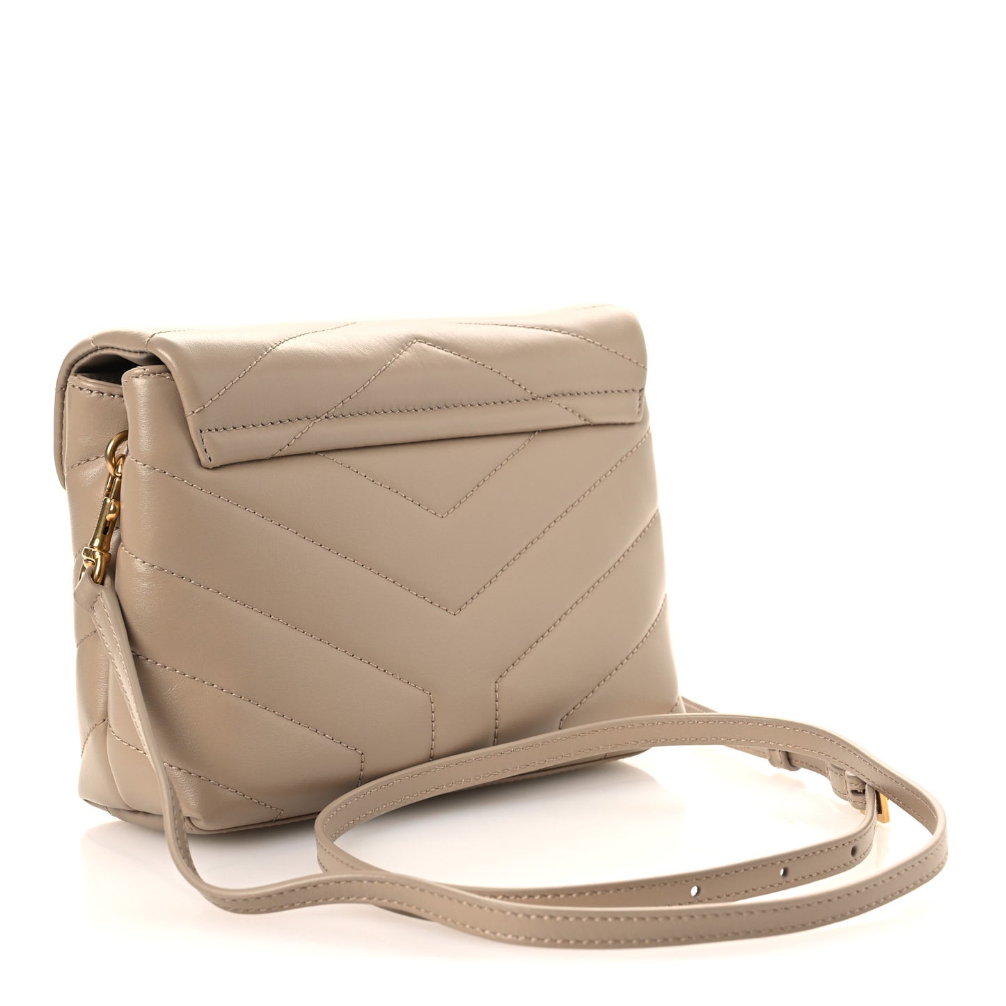 Calfskin Y Quilted Monogram Toy Loulou Crossbody Bag Dark Beige Dark Beige