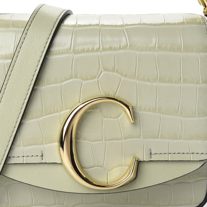 Chloe Calfskin Crocodile Embossed Mini C Double Carry Light Eucalyptus 9 of 9