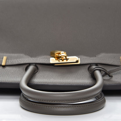 Hermes Taurillon Clemence Birkin 35 Etain 31 of 41
