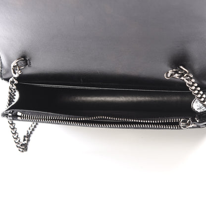 Saint Laurent Calfskin Crocodile Embossed Kate Monogram Tassel Chain Wallet Black 4 of 10