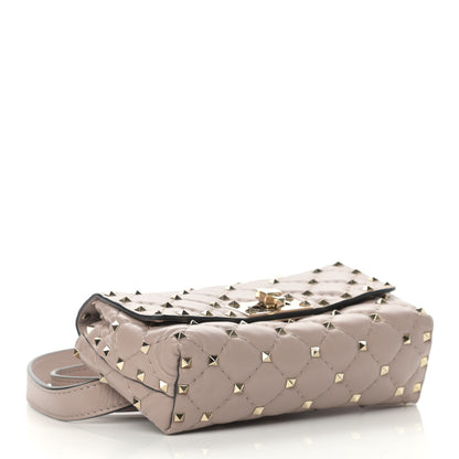 Valentino Garavani Lambskin Rockstud Spike Belt Bag Poudre 3 of 10