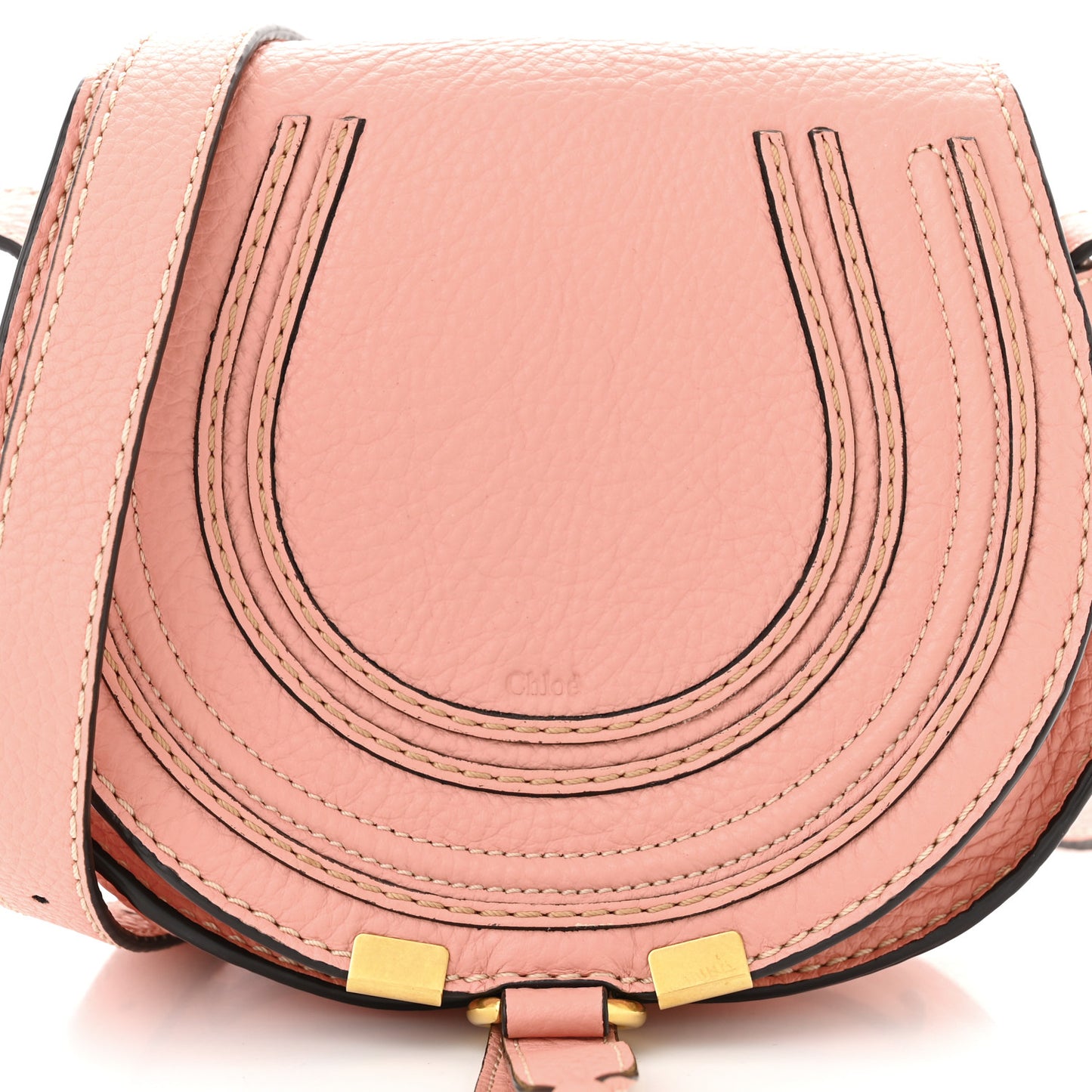 Calfskin Mini Marcie Round Crossbody Bag Fallow Pink
