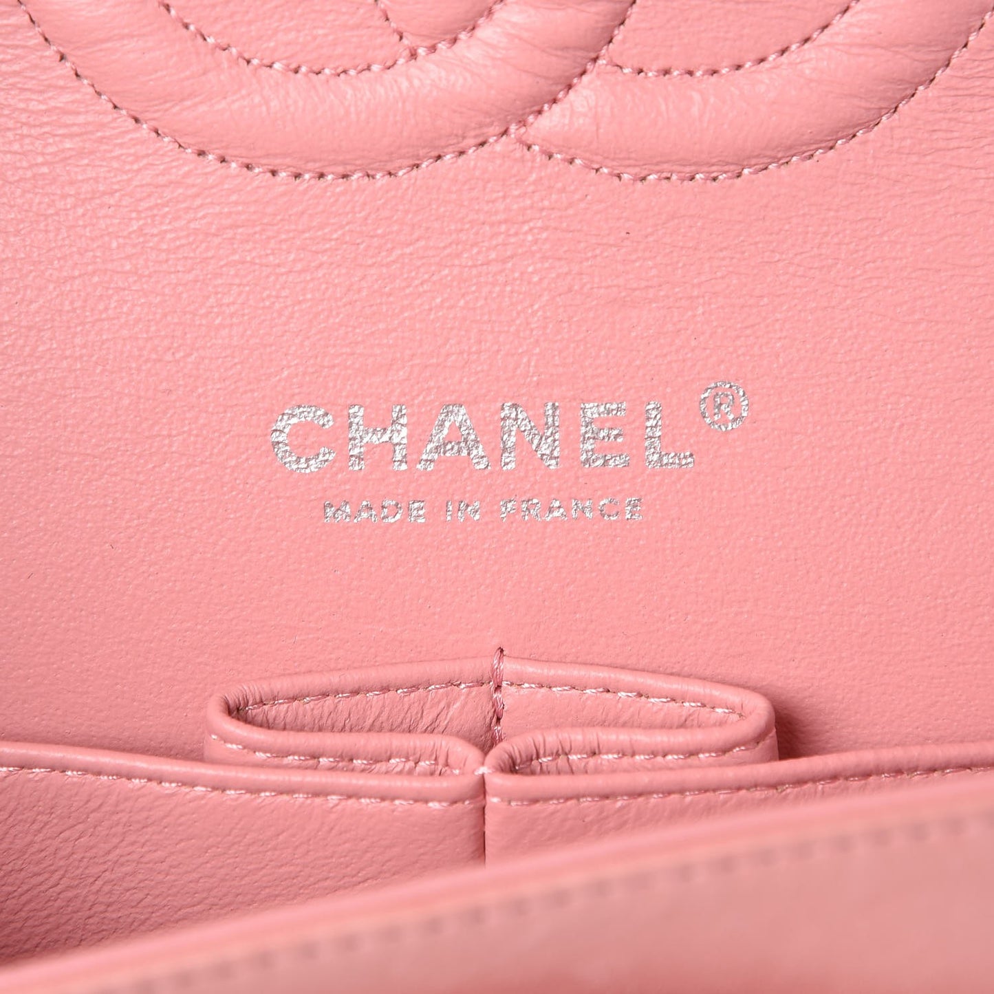 Lambskin Quilted Medium Double Flap Light Pink