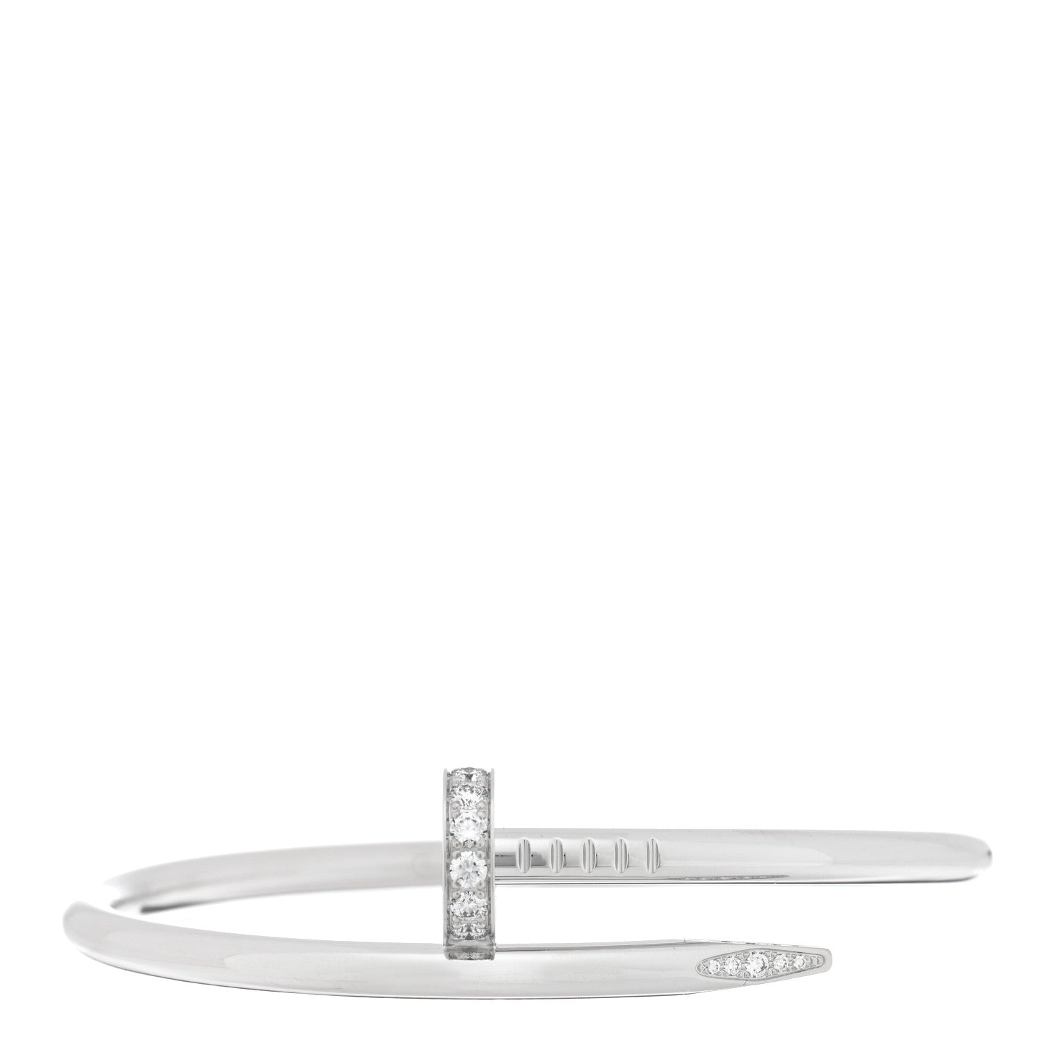 Cartier 18K White Gold Diamond Juste Un Clou Bracelet 15 1 of 5