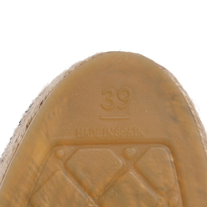 Chanel Toile Sequin CC Espadrilles 39 Beige Black 6 of 7