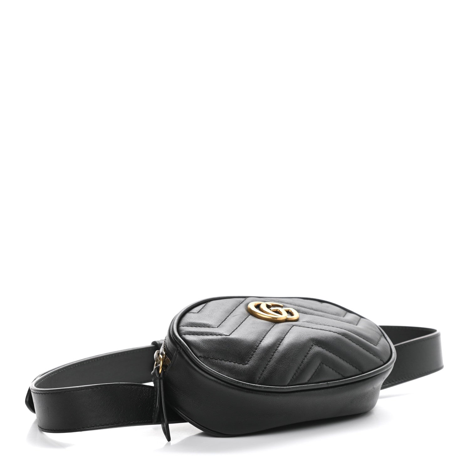 Gucci Calfskin Matelasse GG Marmont Belt Bag 95 38 Black 4 of 15