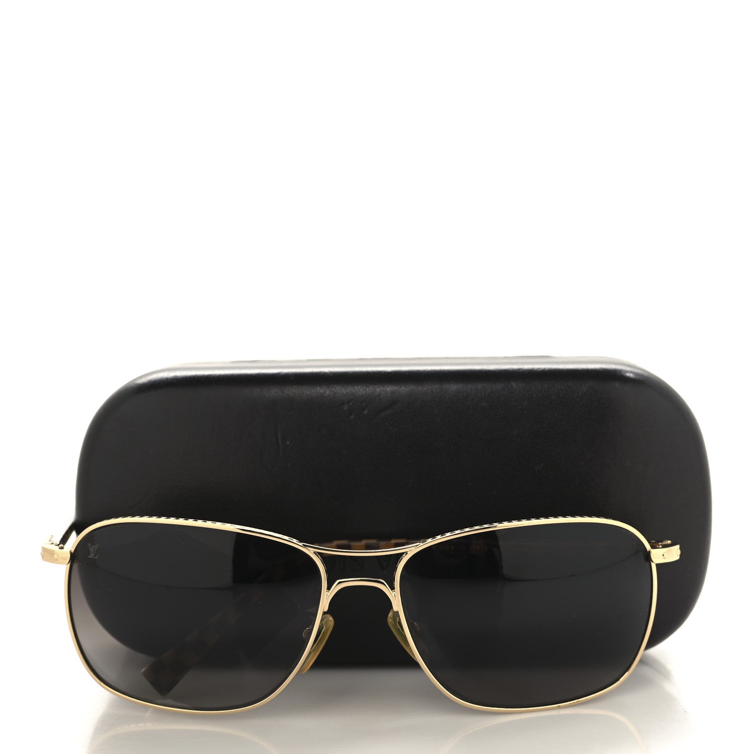 Louis Vuitton Metal Conspiration Pilote Aviator Sunglasses Z0251U Gold 7 of 9