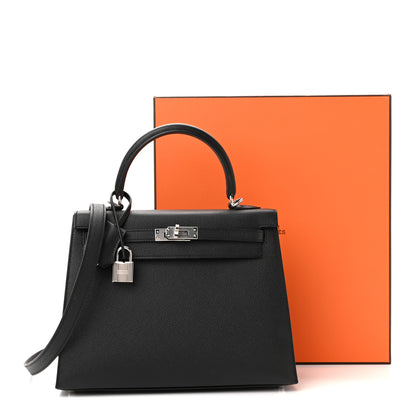 Hermes Epsom Kelly Sellier 25 Black 35 of 37