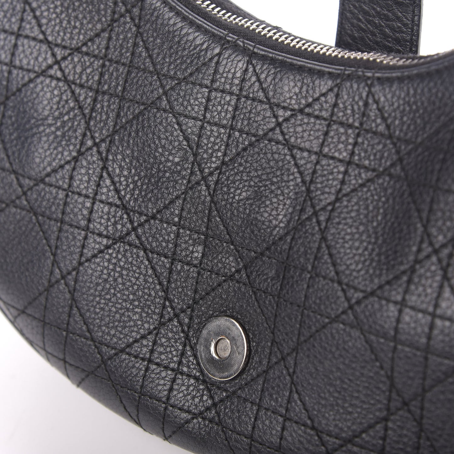 Grained Calfskin Cannage Hobo Black