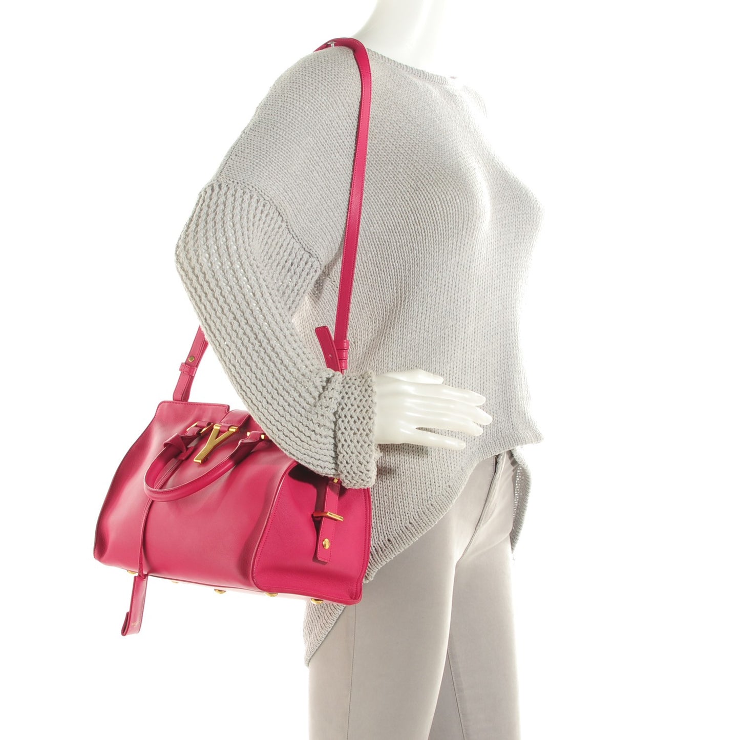 Calfskin Small Classic Y Cabas Fuchsia