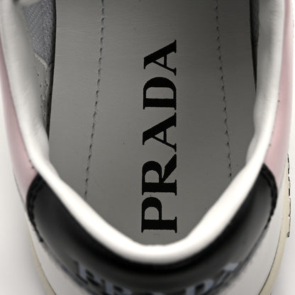 Prada Vitello Sport Spazzolato Rois Rubber Triangle Logo Perforated Womens District Low Top 30mm Sneakers 36 White Alabastro 7 of 16