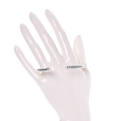David Yurman Sterling Silver Diamond Pearl 5mm Cable Classics Bracelet 2 of 4