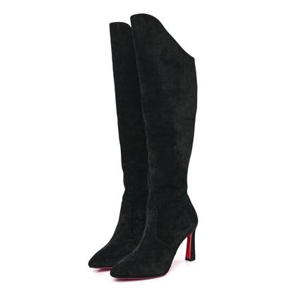 Christian Louboutin Veau Velours Eleonor Botta 85 Tall Boots 36.5 Black 3 of 8