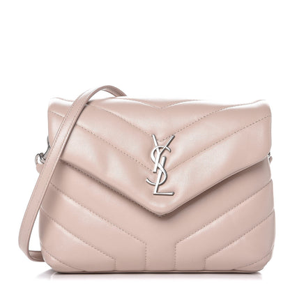 Saint Laurent Calfskin Y Quilted Monogram Toy Loulou Chain Satchel Nude Powder 1 of 7
